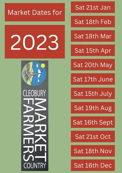 Cleobury Country Farmers Market dates for 2023