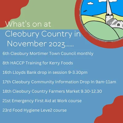 Whats on at Cleobury Country in November 2023